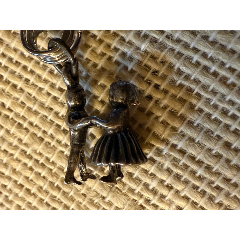 Vintage‎  Sterling Silver 5 Charms Bracelet with Safety Chain~ 7.5" - Picture 12 of 16